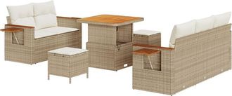 vidaXL Vidaxl - Garden Sofa Set with Cushion 8 pcs Beige Poly rattan