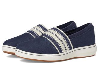 Clarks Breeze Sky Mist Womens Flat Shoes Navy Textile : 6 D - Wide, Rubber