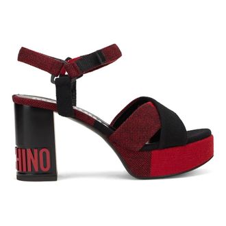Moschino High-heeled Sandals with Platform - female - Moschino - High Heel Sandals - Red - 6 UK - Shoes