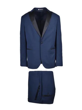 Lab 001 Royal Blue Virgin Wool Satin Finish Formal Suit