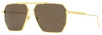 Bottega Veneta BV1012S Square Pilot Metal Sunglasses - Gold