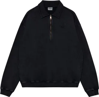 Halo Boxy Polo Sweat Pullover - Unisex | schwarz