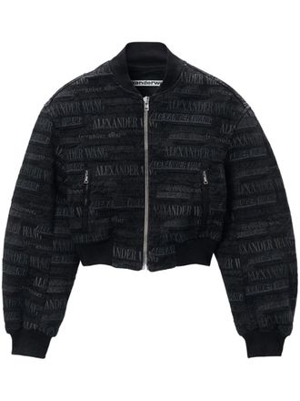 Alexander Wang Bomberjack met geborduurd logo - Zwart