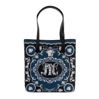 Versace Dames, Tassen, Blauw, Maat: ONE Size Katoen