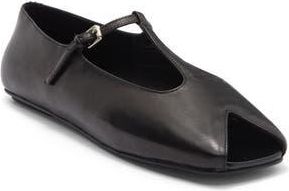 Jeffrey Campbell Keeneland T-Strap Peep Toe Flat in Black at Nordstrom Rack, Size 7.5