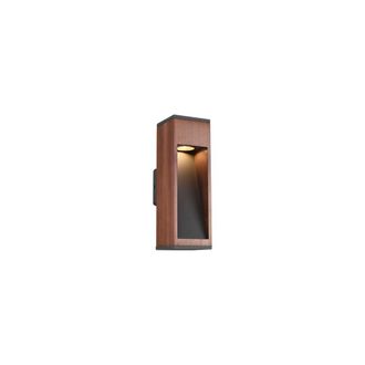 Trio Aplique De Exterior Rectangular Canning Gu10 Madera Natural Ip54 Lighting