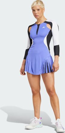 adidas adidas Performance Womens Tennis Pro AEROREADY Long Sleeve Premium Dress - Blue Recycled Material - Size X-Large