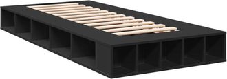 vidaXL Estructura De Cama Madera De Ingenier&iacute;a Negra 90x200 Cm Vidaxl
