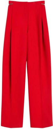 Sportmax Sportmax Stretch-Wollfaltenhose Rot