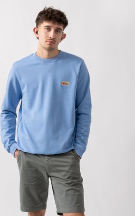 Fj&auml;llr&auml;ven Mens Vardag Sweater in Light Blue Cotton - Size X-Large