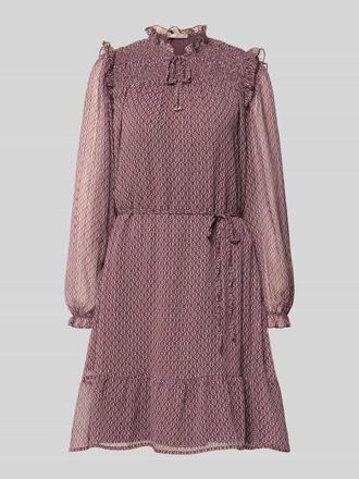 Christian Berg Knielanges Kleid mit Bindeg&uuml;rtel in Aubergine, Gr&ouml;&szlig;e 34