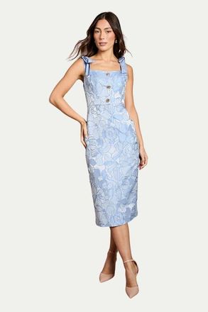 Coast Button Detail Pencil Dress in Blue at Nordstrom, Size 12