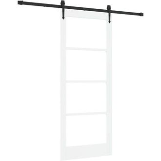 vidaXL Vidaxl - Puerta Deslizante Manual Blanco 83 X 202 Cm Madera Y Metal