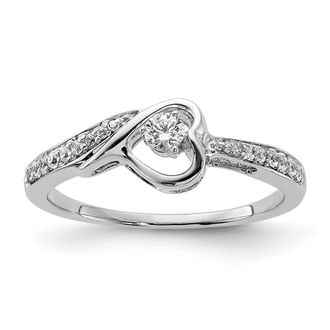 Diamond2Deal 14k White Gold Lab Grown Diamond Engagement Ring 1/5Ct Clarity- VS Color- G-H