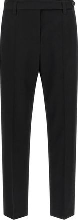 Brunello Cucinelli Broeken, Dames, Zwart, XL, Wol, Slim-fit Broeken