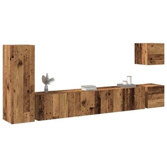Berkfield Home 5 Piece TV Cabinet Set Wall-mounted Old Wood Engineered Wood