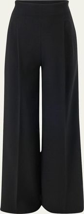 Carolina Herrera Marisol Pleated Wide-Leg Crepe Pants