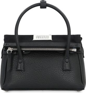 Maison Margiela Tassen, Dames, Zwart, ONE Size, Katoen, 5AC East West Kleine Leren Handtas