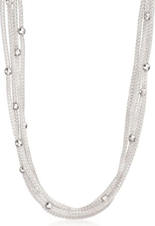 Ross-Simons Italian Sterling Silver 5-Strand Beaded Mesh Necklace