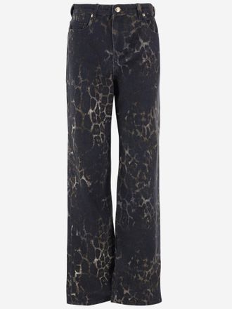 Just Cavalli stretchkatoenen broek met dierenprint