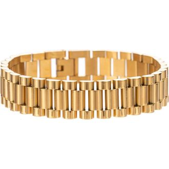 Eye Candy Los Angeles Levi Titanium Chain Link Bracelet in Gold at Nordstrom Rack