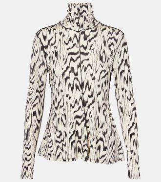 Proenza Schouler White Label Audrey printed jersey turtleneck top