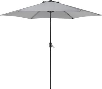 Beliani Beliani - Sombrilla De Jard&iacute;n De Tela De Poli&eacute;ster Gris 270 Cm Resistente A La Intemperie Varese