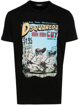 Dsquared2 Katoenen T-shirt met print - Zwart