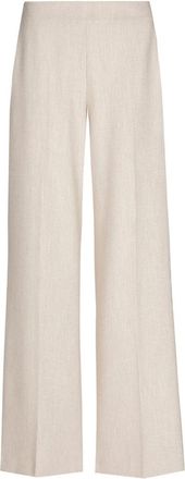 Marie Méro Broeken, Dames, Beige, 2Xl, Wijde Pijpen Broek met Elastische Taille
