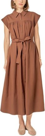 English Factory Belted Short Sleeve Shirtdress in Brown at Nordstrom, Size X-Small