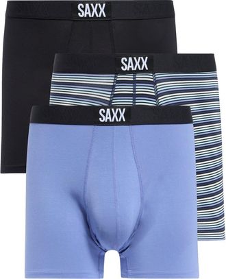 Saxx Assorted 3-Pack Vibe Super Soft Slim Fit Boxer Briefs in Navy White Stripe/blue/black at Nordstrom Rack, Size Xx-Large