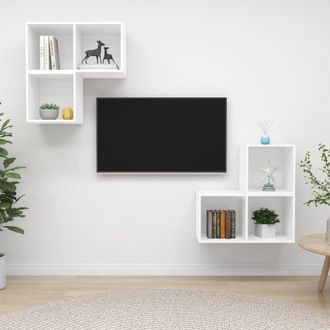 Berkfield Home 4 Piece TV Cabinet Set White Engineered Wood