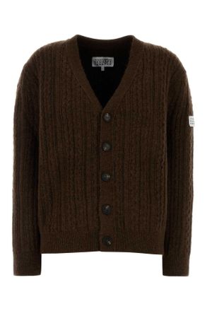 Maison Margiela Brown Stretch Wool Blend Cardigan