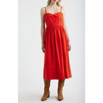 The Great. Verse Cotton Sundress in Hot Red at Nordstrom, Size 2