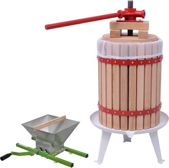 vidaXL Conjunto De Prensa Y Trituradora De Frutas Y Vinos 2 Piezas Vidaxl