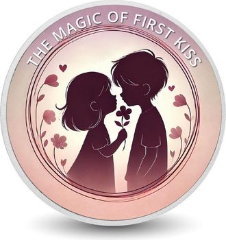 OEM La Magia Del Primer Beso: Afecto Floreciente, Moneda De Plata De 1 Oz