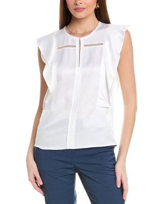 HUGO BOSS Bileina Linen-Blend Blouse