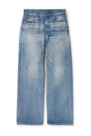Celine Wide-Leg Distressed Jeans
