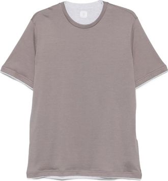 Eleventy T-shirt in cotone con design a strati - Grigio
