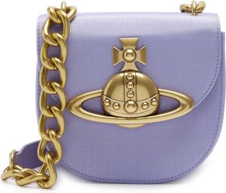 Vivienne Westwood Womens Jodie Satin Saddle Bag In Lilac