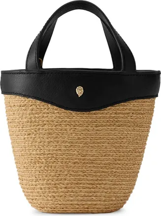 Helen Kaminski Ama Braided Raffia Bucket Bag in Natural/black at Nordstrom