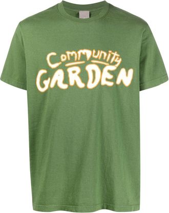 Perks And Mini Community Garden crew-neck T-shirt - unisex - Recycled Cotton/Cotton - S - Green