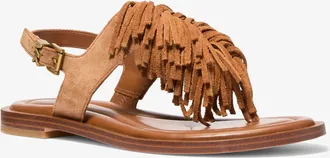 Michael Kors Indra Fringed Suede Sandal