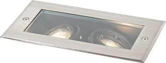 QAZQA Qazqa Moderno Foco De Suelo Moderno De Acero 2 Luces Regulables Ip65 - Oneon Pl&aacute;stico /acero Rectangular Adecuado Para Led Max. 2 X 50 Watt