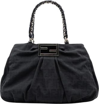 Fendi Pre-owned Handbags, female, Black, Size: ONE SIZE Pre-owned Chain Handle Bag
