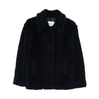 Max Mara Faux Fur & Shearling Jackets, female, Blue, Size: 2XS Giacca Teddy Mxmfuggito