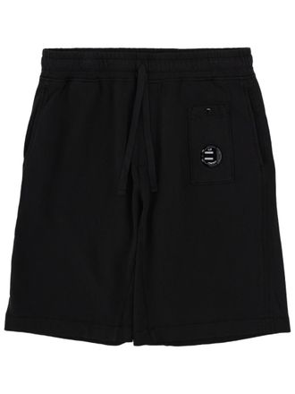 C.P. Company Neutrals Elastic Waistband Emblem Cotton Shorts