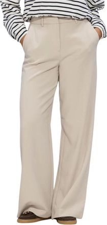 Moss Copenhagen Broeken, Dames, Beige, L, Dames Broeken Mschmacy Michelle Hw Wide Pants Regular