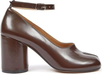 Maison Margiela Tabi 80mm leather pumps - women - Calf Leather/Calf Leather/Rubber/Nappa Leather - 36 - Brown
