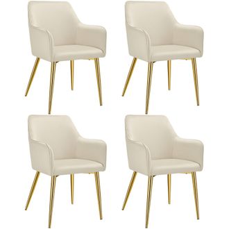 TecTake Dining Chair Avane Set Of 4 - Beige | Size: 4 Pack